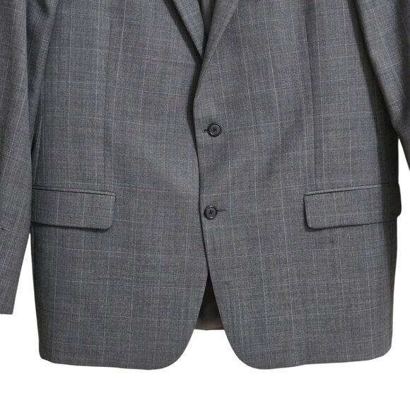 Hickey Freeman Vintage Milburn II Wool Windowpane Single Breasted Blazer Sz 46L - Picture 3 of 14